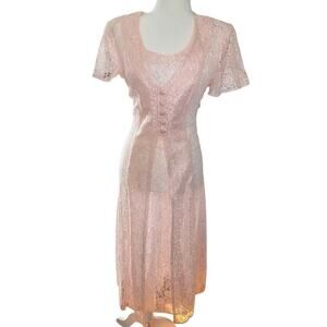 Vintage lingerie light pink gown size 12